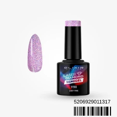ELIXIR SEMI GEL LAK U BOJI 8ML 1190 LASER DIAMOND LADY PINK