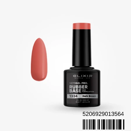 ELIXIR SEMI RUBBER BASE 8ML 1334 DARK BROWN