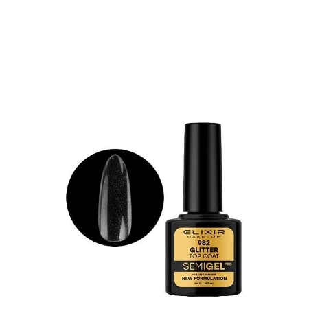 ELIXIR SEMI TOP COAT 8ML 982 GLITTER