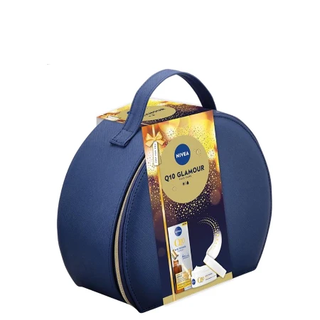 NIVEA SET W Q10 GLAMOUR (Q10 EXPERT DUAL ACTION ANTI-WRINKLE SERUM 30ML + Q10 POWER ANTI-WRINKLE KREMA 50ML) NESESER
