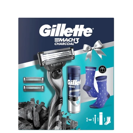 GILLETTE SET MACH 3(BRIJAČ MACH 3+DOPUNE 3 KOM+GEL SENSITIVE 200ML+ČARAPE)
