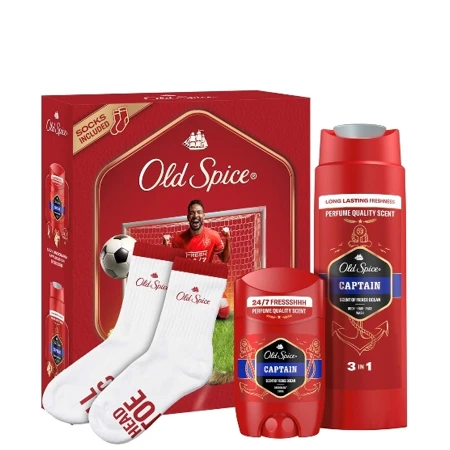 OLD SPICE SET CAPTAIN(GEL ZA TUŠIRANJE&ŠAMPON 250ML + STIK 50ML+ČARAPE)