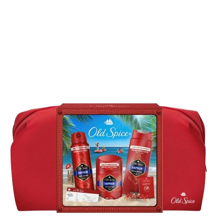 OLD SPICE SET CAPTAIN(GEL ZA TUŠIRANJE&ŠAMPON 250ML+DEO 150ML+STIK 50ML)NESESER