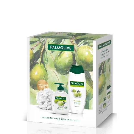 Prikaži detaljnije PALMOLIVE SET W NATURALS OLIVE (GEL ZA TUŠIRANJE 500ML + TEČNI SAPUN 300ML + PUFNA)