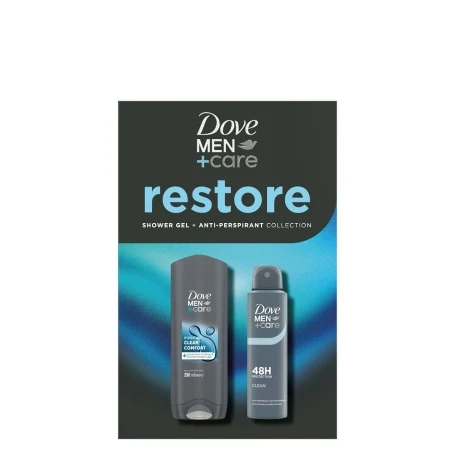 DOVE SET MEN RESTORE CLEAN GENTLE (DEO 150ML + GEL 250ML)