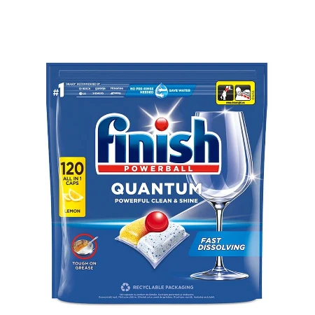 FINISH TABLETE ZA MAŠINSKO PRANJE POSUĐA 120 KOM QUANTUM ALL IN ONE LIMUN