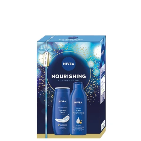 NIVEA SET W NOURISHING (GEL ZA TUŠIRANJE 250ML + MLEKO ZA TELO 250ML)