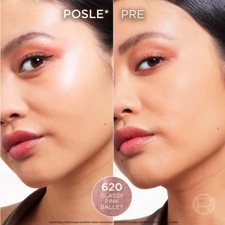 LOREAL HIGHLIGHTER U STIKU LUMI LE GLASS 620 GLASSY PINK BALLET