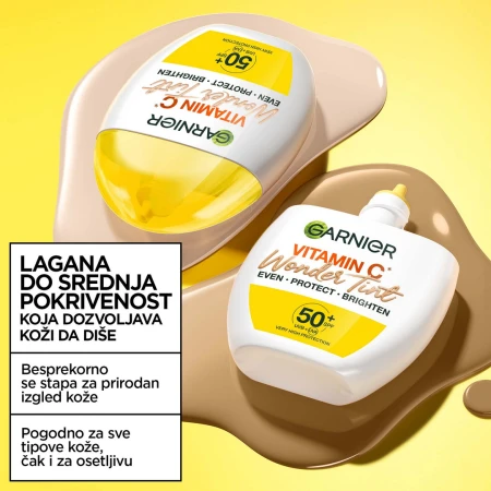 GARNIER SKIN NATURALS VITAMIN C DNEVNI TONIRANI FLUID 40ML SPF 50+ MEDIUM