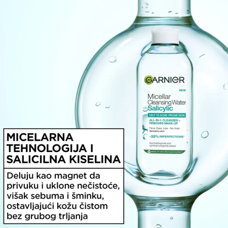 GARNIER SKIN NATURALS PURE ACTIVE MICELARNA VODA 400ML SA SALICILNOM KISELINOM