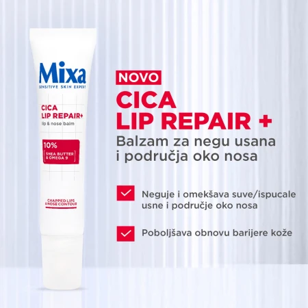 MIXA BALZAM ZA USNE I NOS 10ML CICA+