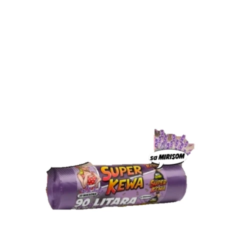 SUPER KEWA KESE ZA SMEĆE 90L 8KOM LJUBIČASTE MIRIS LAVANDE