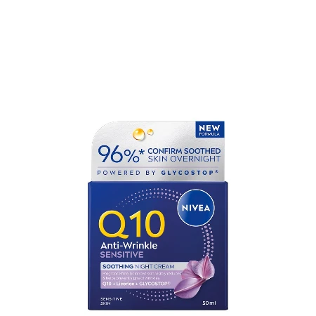 NIVEA VISAGE KREMA 50ML Q10+ ANTI-WRINKLE SENSITIVE NOĆNA 82624