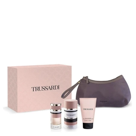 TRUSSARDI FEMININE SET(EDP 90ML+BODY LOSION 100ML+NESESER)80Q418