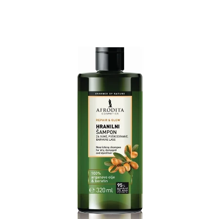 AFRODITA ESSENCE OF NATURE ŠAMPON ZA KOSU 320ML ZA SUVU I OŠTEĆENU ULJE ARGANA&KERATIN