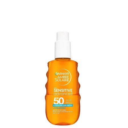 GARNIER AMBRE SOLAIRE SPREY SUN WATER HYDRATING SPF50 150ML SENSITIVE ADVANCED
