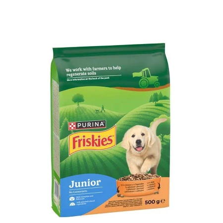 FRISKIES GRANULE ZA PSE 500G JUNIOR PILETINA I POVRĆE