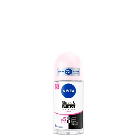 NIVEA ROLL-ON W.50ML BLACK&WHITE INVISIBLE CLEAR 82240