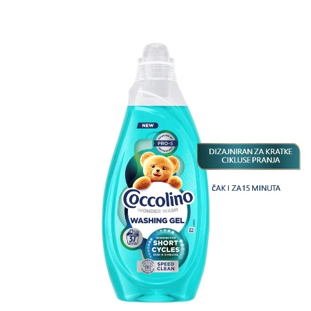 COCCOLINO TEČNI DETERDŽENT 1,48L WONDER WASH SPEED CLEAN / 37 PRANJA