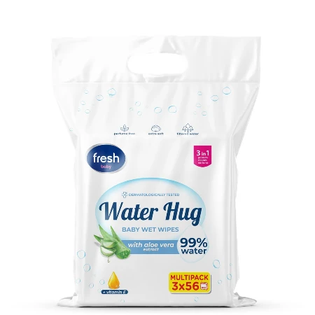 FRESH VLAŽNE MARAMICE PAKET 3*56KOM BABY WATER HUG