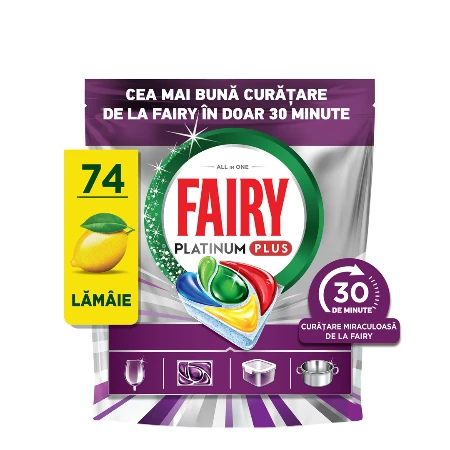 FAIRY KAPSULE ZA MAŠINSKO PRANJE POSUĐA 74 KOM ALL IN ONE PLATINUM PLUS MIRACLE LIMUN