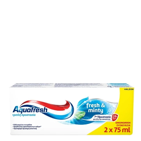 AQUAFRESH DUO PACK PASTA 2X75ML FRESH&MINTY