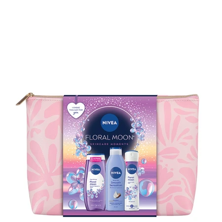 NIVEA SET W 60073470 FLORAL MOON (GEL ZA TUŠIRANJE 250ML + DEO 150ML + MLEKO ZA TELO 250ML) NESESER