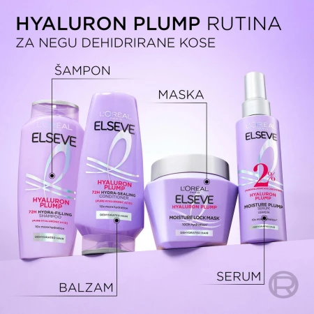 LOREAL ELSEVE MASKA ZA KOSU 300ML HYALURON PLUMP