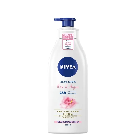 NIVEA MLEKO ZA TELO 500ML SA PUMPICOM ROSA&ARGAN IDRATANTE 98429