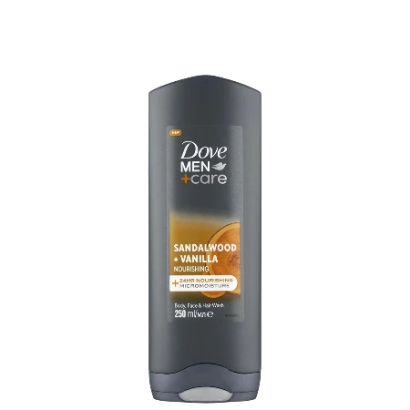 DOVE GEL MEN 250ML SANDALWOOD&VANILLA