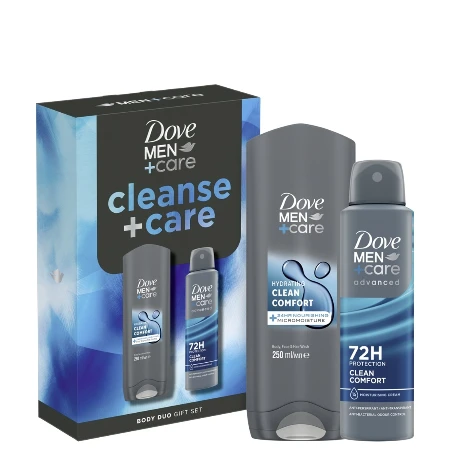 DOVE SET MEN CLEAN COMFORT(GEL ZA TUŠIRANJE 250ML+DEO 150ML) CLEANSE+CARE