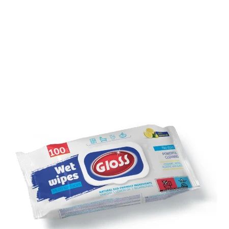 GLOSS VLAŽNE MARAMICE ZA ČIŠĆENJE 100KOM LEMON